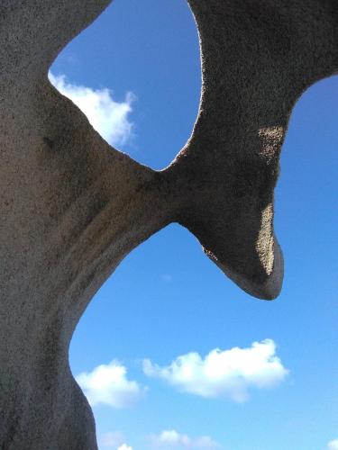 a view of the sky from a large sculpture at Ferienhaus Stazzo Mit Garten In Luogosanto in Luogosanto