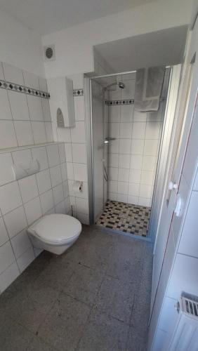 a bathroom with a toilet and a shower at Apartment in Freimersheim