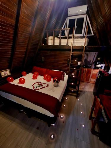 Cama o camas de una habitación en Cabaña Alpina