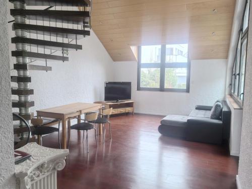 Χώρος καθιστικού στο Schöne Maisonette im Villa 12-5 Uni Mainz