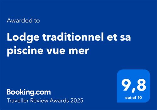 a screenshot of a webpage traditional etsa pipeline wemet at Lodge traditionnel et sa piscine vue mer in Gallochat