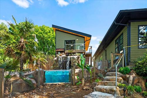 a house with a swimming pool in front of it at Nancy Key in Terrell