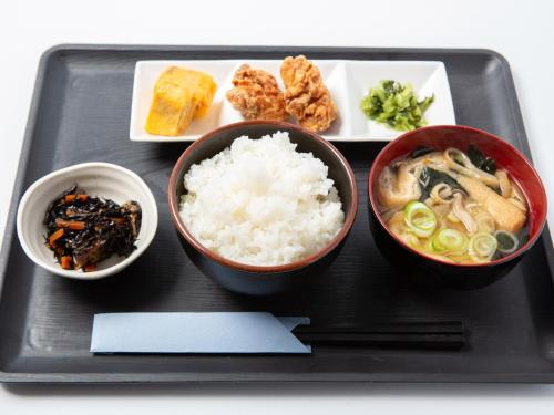 a tray of food with rice and other foods at Birdland - Vacation STAY 81132v in Seki