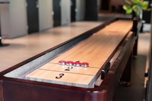a bowling alley with the number seven on it at Scandic Hamar in Hamar