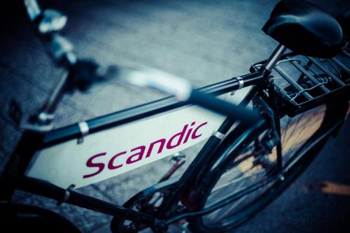 a bike with a sign on the front of it at Scandic Linköping Väst in Linköping