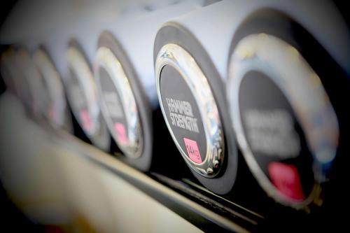 a row of washers and dryers in a laundromat at Scandic Pasila in Helsinki