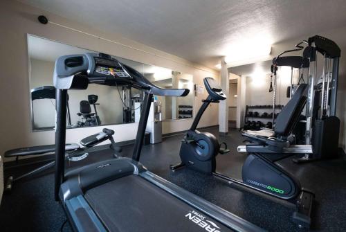 a gym with two treadmills and two ellipticals at Baymont by Wyndham Effingham in Effingham