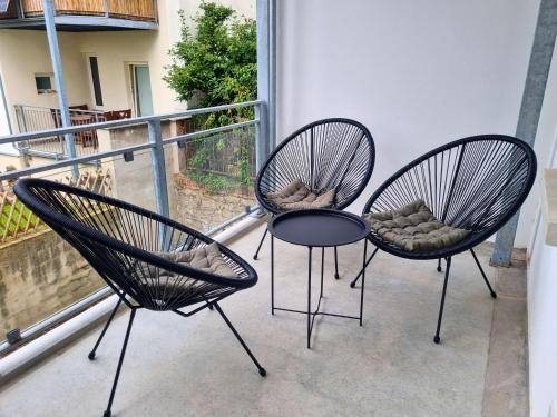 Balkoni atau teres di maremar - Style-Loft am Ferberturm - 2 Schlafzimmer - Luxus Boxspringbett - Arbeitsplätze - Highspeed WLAN