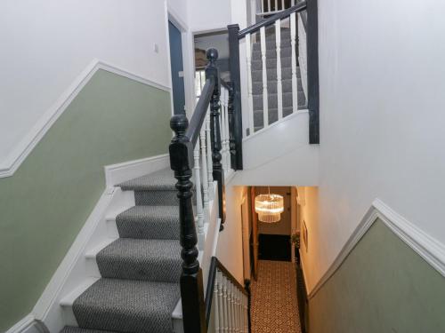 an overhead view of a staircase in a house at Willow Cottage in Carnforth