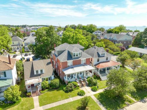 an aerial view of a residential neighborhood with houses at Southern Breezes Nor' Easter - close to the beach! in Cape Charles