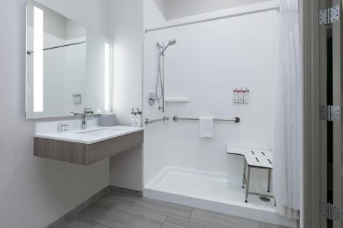 Ένα μπάνιο στο Holiday Inn Express Hotel & Suites Marshall by IHG