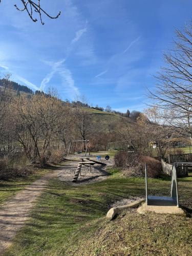 a park with a picnic table and a playground at Traumurlaub in Sicht! 77qm Familiendomizil in Münstertal
