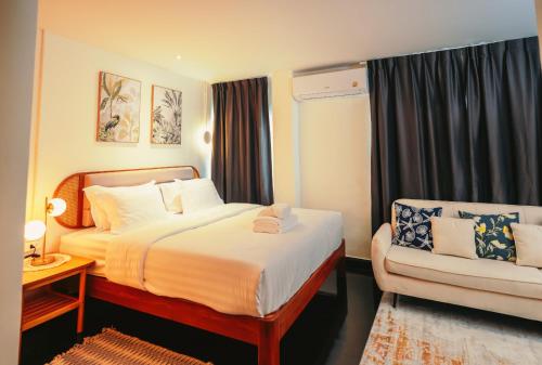 Katil atau katil-katil dalam bilik di Hotel Rue De Siam