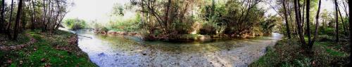 a river in the middle of a forest at Comfortable house - garden and parking in Farra di Soligo