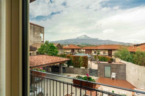 a view of a mountain from a balcony at Villa Graziella in Tremestieri Etneo