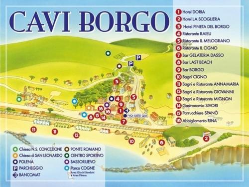 a map of the carril boca resort at Una casa nel verde sulle colline di Lavagna in Crocetta
