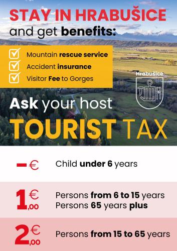 a flyer for a tour of the tulsa mountain resource service and excellent insurance at Apartmán Sisi in Hrabušice