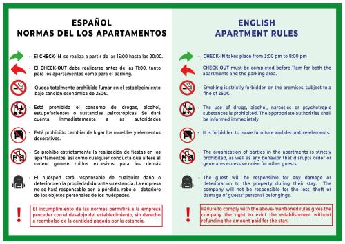 a sign that reads no humans do not use airplanes at Apartamentos Basílica Santa Eulalia PARKING GRATIS in Merida