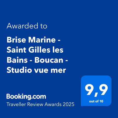 a blue text box with the words awarded to bikers meme saint gilles less at Brise Marine - Saint Gilles les Bains - Boucan - Studio vue mer in Saint-Gilles les Bains