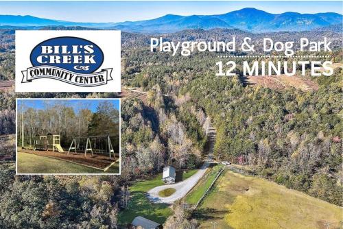 a collage of pictures of a park and a dog park at Wildview Retreat in Lake Lure