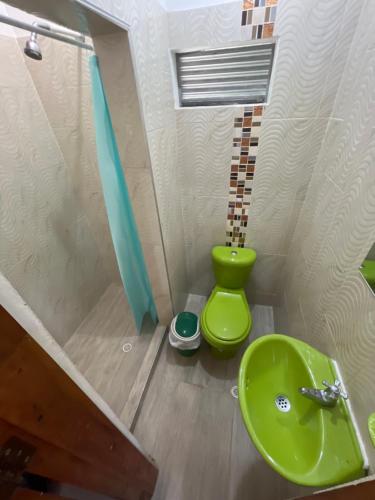Koupelna v ubytování Hospedaje las margaritas