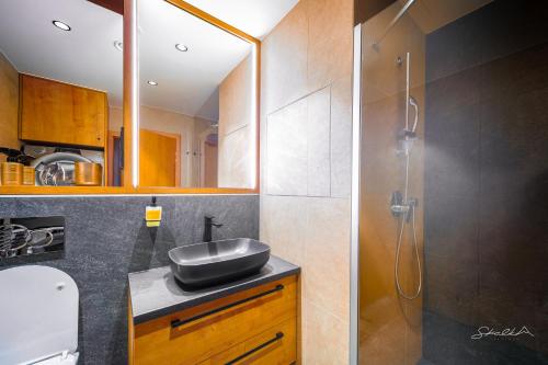 Una cocina o zona de cocina en Apartmán Skalka na Šumavě, Železná Ruda