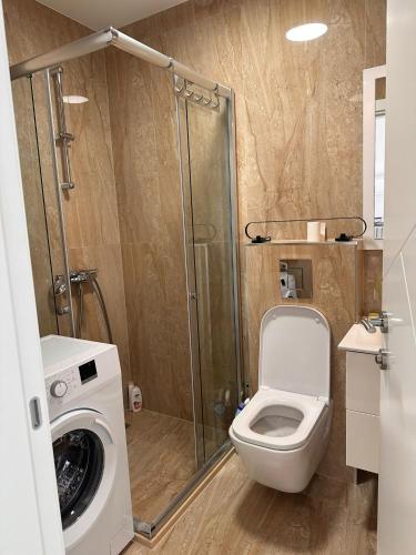 un bagno con wc e doccia di Apartmani Beba a Bar