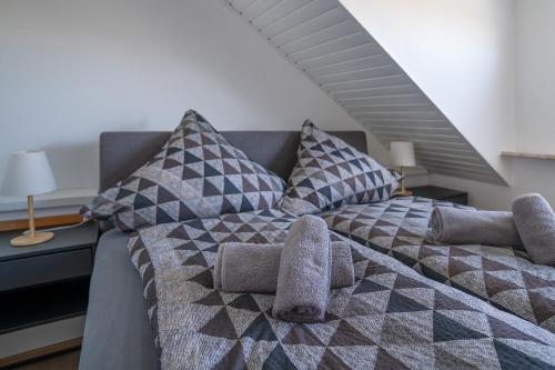 Postel nebo postele na pokoji v ubytování Haus Biene am Meer