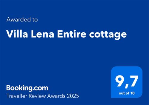 Certifikát, hodnocení, plakát nebo jiný dokument vystavený v ubytování Villa Lena Entire cottage