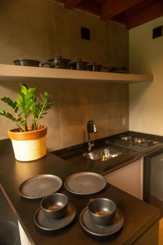 Dapur atau dapur kecil di Hop Village