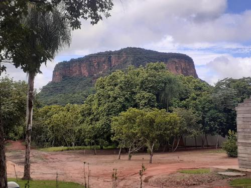 Landskap semula jadi dekat dengan chalet