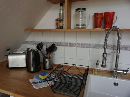 Kuchyň nebo kuchyňský kout v ubytování Ferienwohnung Partheblick