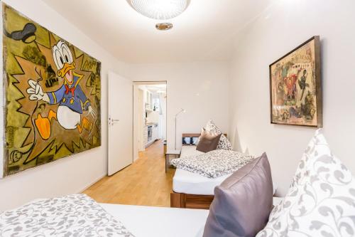 Llit o llits en una habitació de Ferien Und Messewohnug