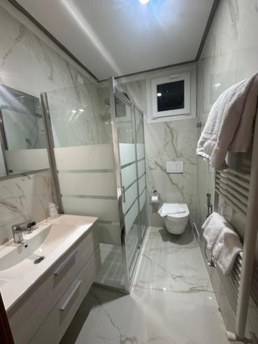 Koupelna v ubytování Hotel Europa