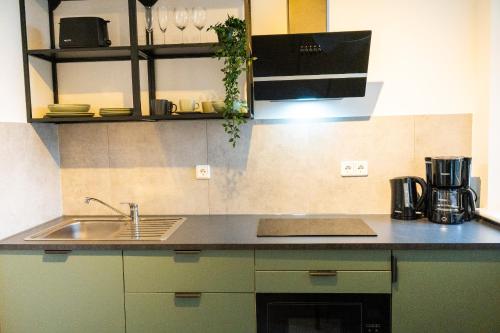 Η κουζίνα ή μικρή κουζίνα στο BetterBeds Recklinghausen - Herten