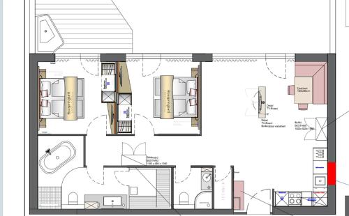 a floor plan of a house at Rabenstein Suiten in Zwiesel