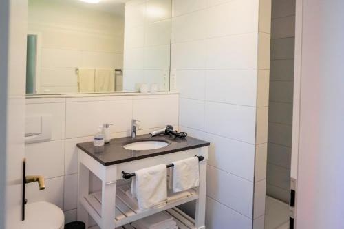 Bilik mandi di Landhaus Storchennest - komfortable Appartements für 2-5 Personen