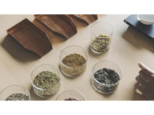a table with four glass bowls filled with seeds at SOKI ATAMI - Vacation STAY 93429v in Atami