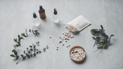 a table with two bottles and a bowl of seeds at SOKI ATAMI - Vacation STAY 01462v in Atami