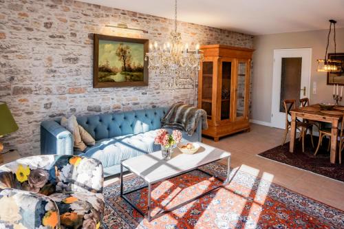 Ruang duduk di Landhaus Storchennest - komfortable Appartements für 2-5 Personen