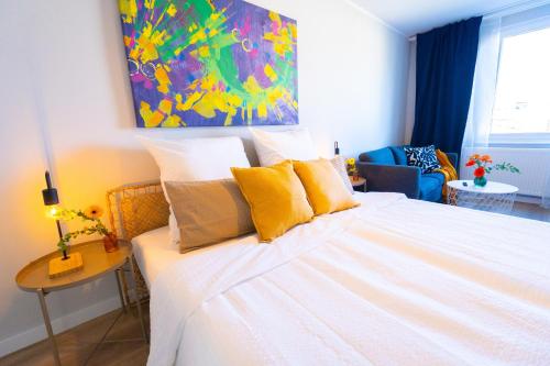 Postel nebo postele na pokoji v ubytování BetterBeds Gelsenkirchen