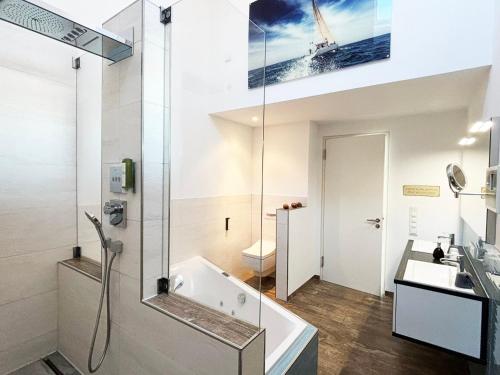 Koupelna v ubytování Penthouse Kapitänsbrücke