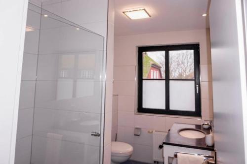 Bilik mandi di Landhaus Storchennest - komfortable Appartements für 2-5 Personen