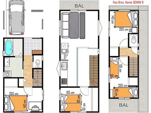 Plantegning af Hao Bros Home Gemini B