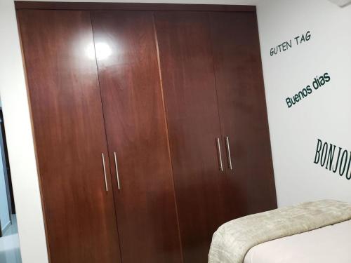 Katil atau katil-katil dalam bilik di Casa de lujo en privada Castaño