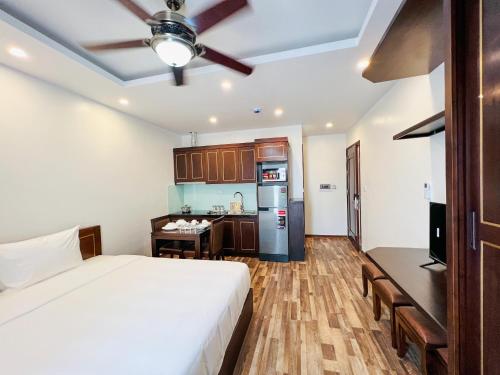 Postel nebo postele na pokoji v ubytování Hanoi Apartment