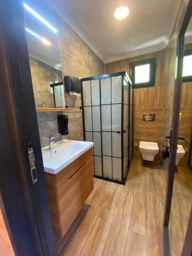 ÇamlıhemşinにあるNİKAの洗面台とトイレ付きのバスルーム