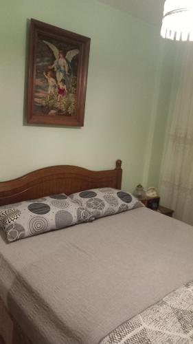 a bed in a bedroom with a picture on the wall at Apartman DIMITRIJEVIC in Šabac