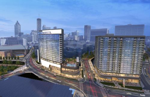 a rendering of a city with a highway and buildings at Hotel Phoenix Atlanta in Atlanta