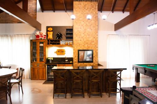 Kuchyň nebo kuchyňský kout v ubytování Casa de Campo em Braço do Norte